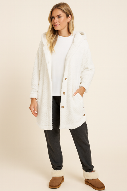 Zachte Fleece Badjas met Capuchon voor Dames - Mode Vibes