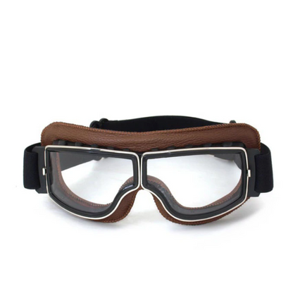 Leren Motorbril Vintage Stijl RiderEdge