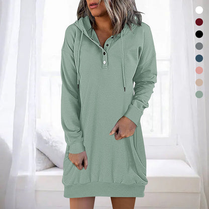 Dames Hoodie Lange Mouw Minimalistisch Design