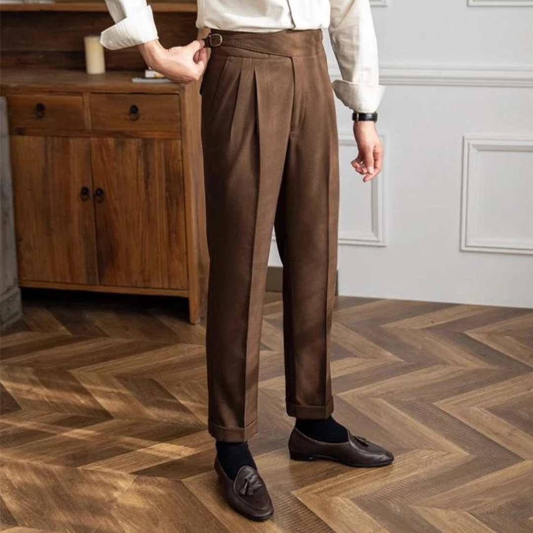 Heren Broek Vintage Plooi Stijl
