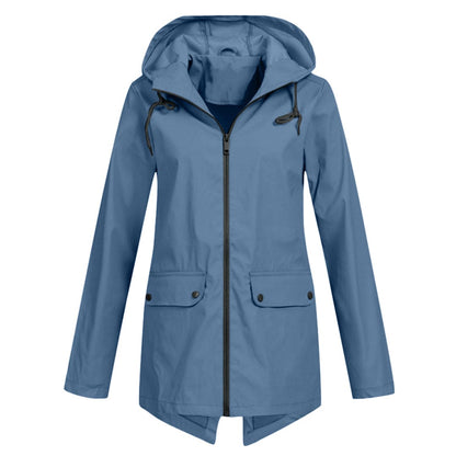 Waterdichte Dames Regenjas met Capuchon Modern Design