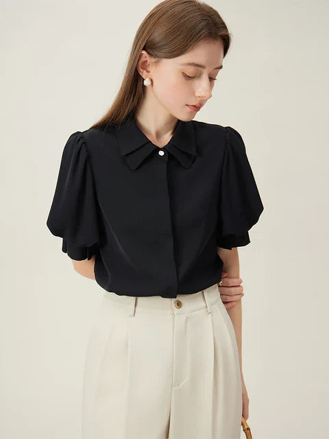EleganceVibe Dames Polo Kraag Commuter Sense Shirt voor Vrouwen