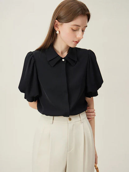 EleganceVibe Dames Polo Kraag Commuter Sense Shirt voor Vrouwen