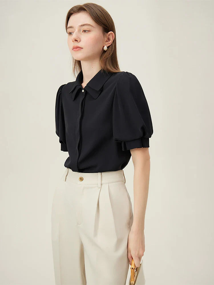 EleganceVibe Dames Polo Kraag Commuter Sense Shirt voor Vrouwen