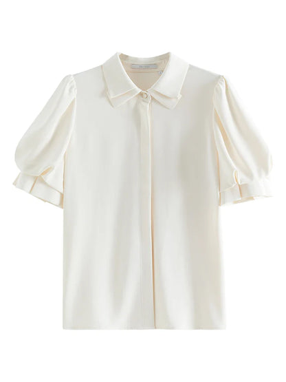 EleganceVibe Dames Polo Kraag Commuter Sense Shirt voor Vrouwen