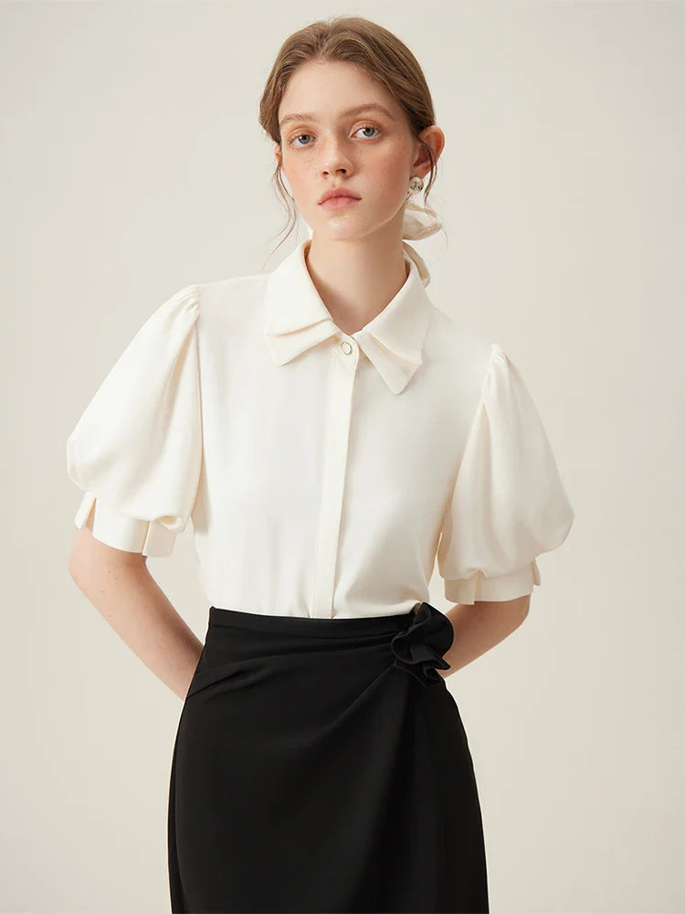 EleganceVibe Dames Polo Kraag Commuter Sense Shirt voor Vrouwen