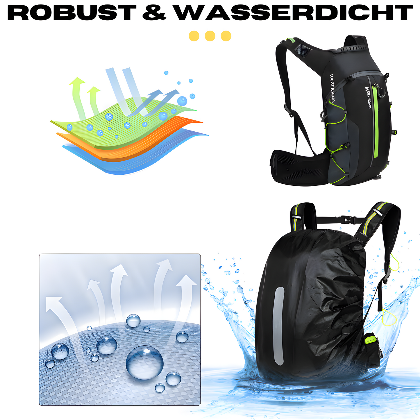 Waterdichte Hydratatierugzak voor Fietsen en Wandelen