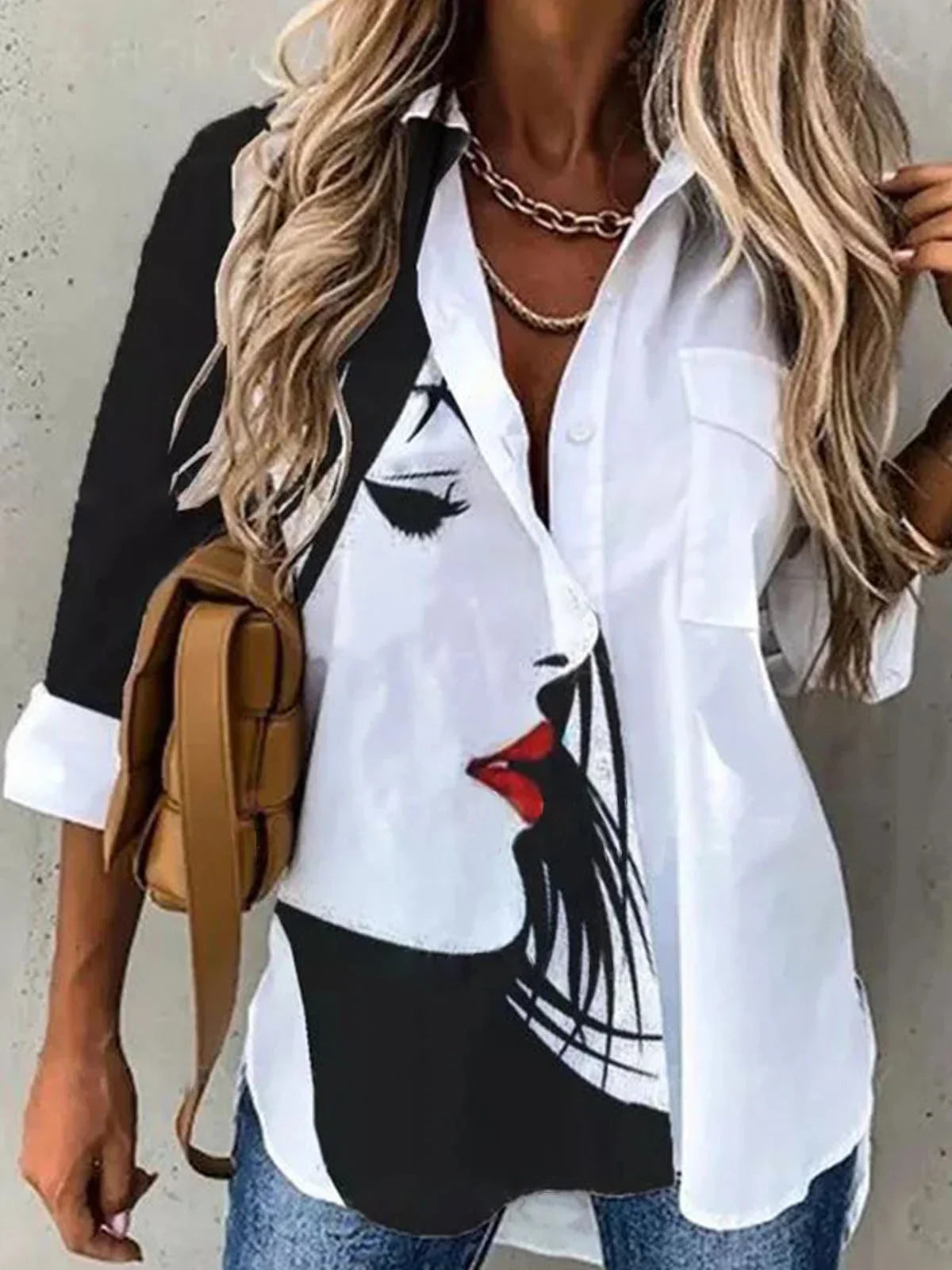 Aurora Elegante Lange Mouwen Blouse