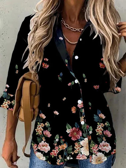 Aurora Elegante Lange Mouwen Blouse