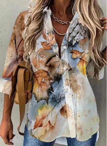 Aurora Elegante Lange Mouwen Blouse