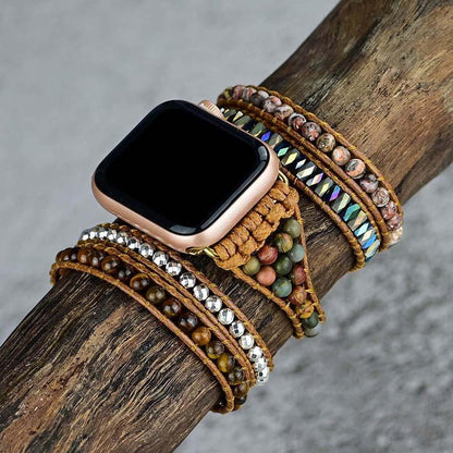 Apple Watch Horlogeband Tijgeroog Patroon Verstelbaar