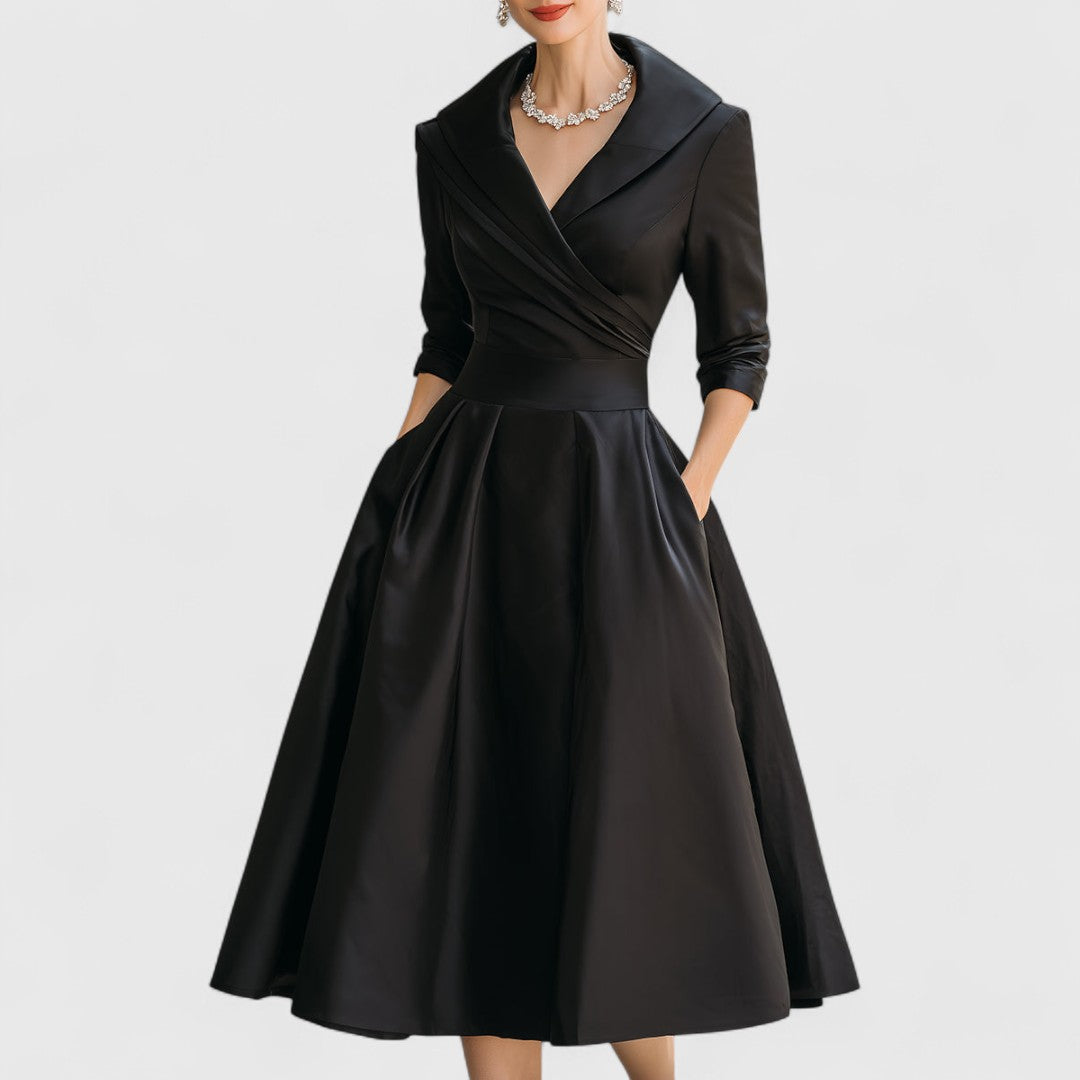 Faylin | Elegante Midi Jurk Dames met V-hals 1
