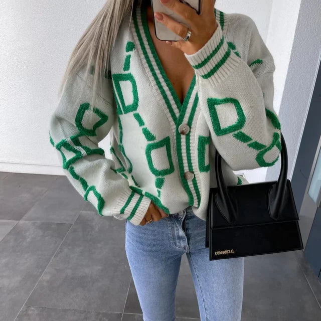 Klassieke Trui met Knoopsluiting voor Vrouw - Mode Vibes