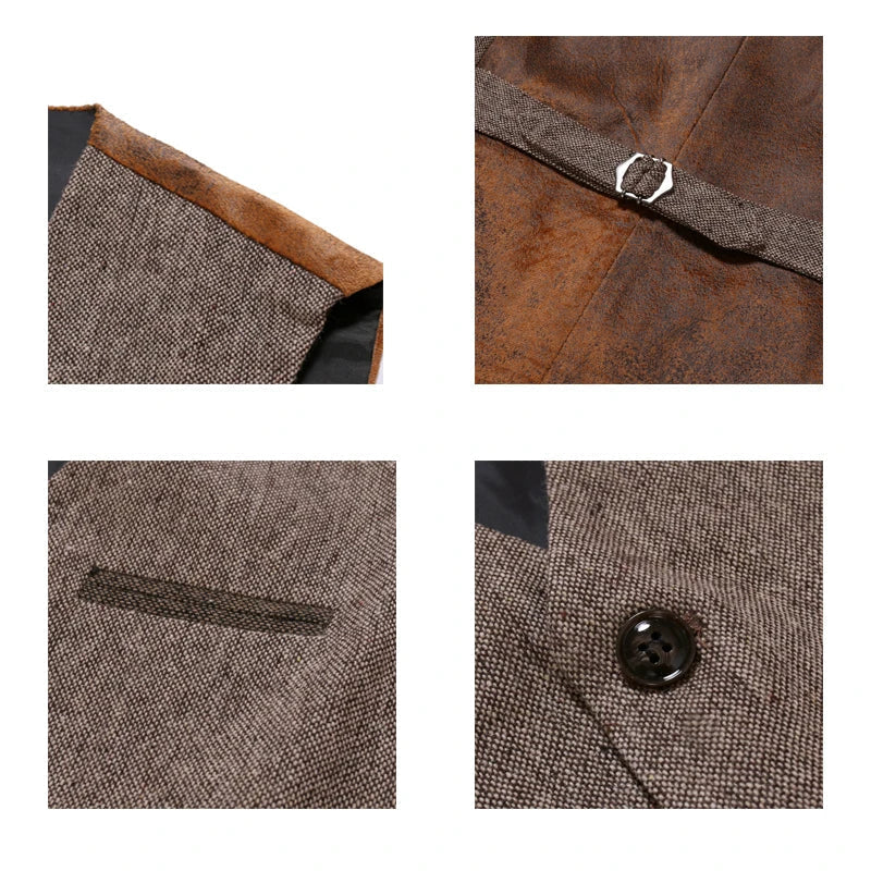Heren Vest Omkeerbaar Vintage Stijl V-hals