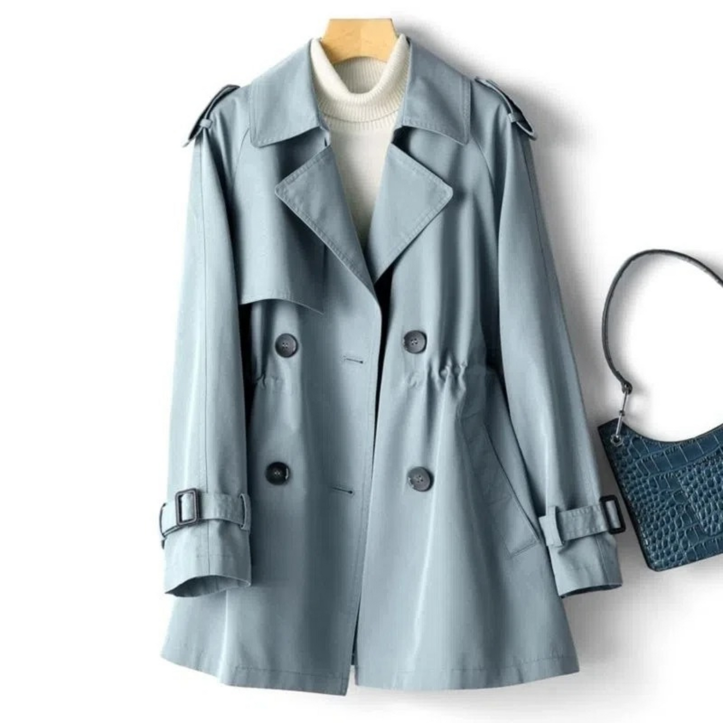 Dames Trenchcoat Lang Model Trendy Stijl