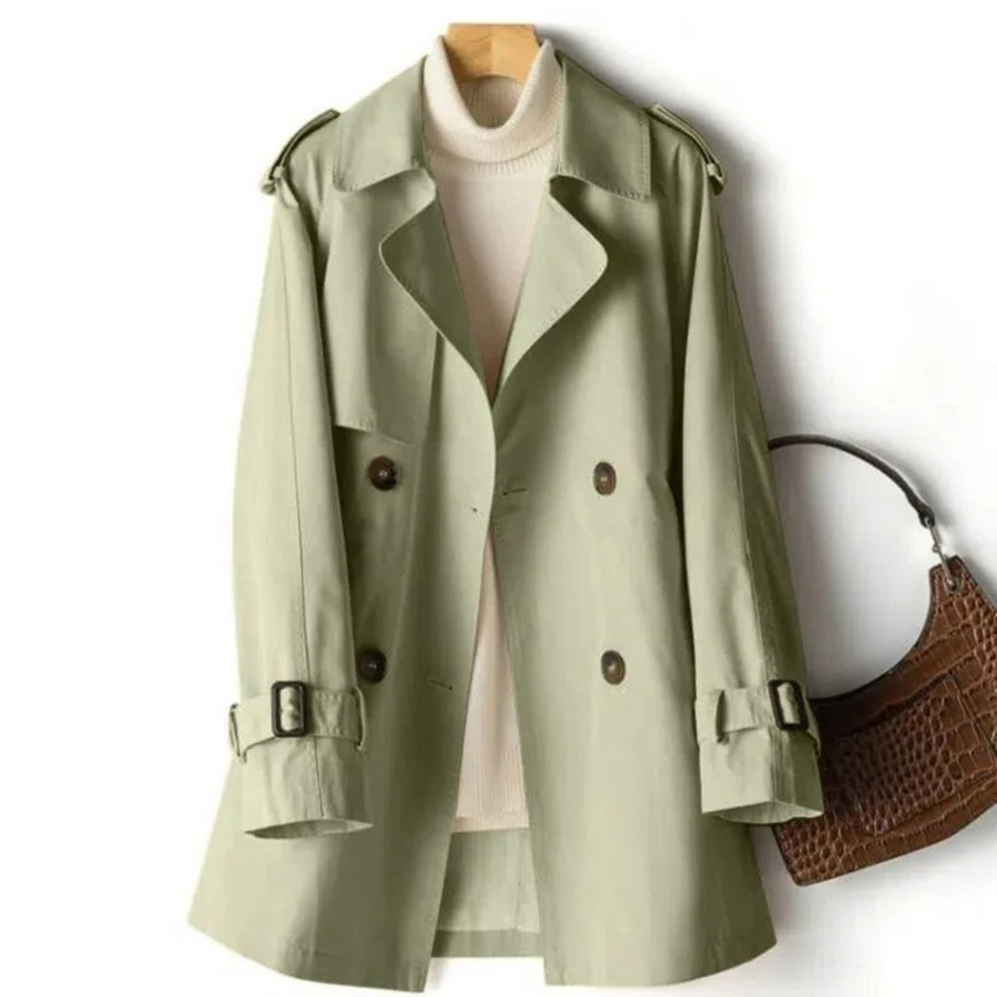 Lange Trenchcoat voor Vrouw Waterdicht Donkerblauw