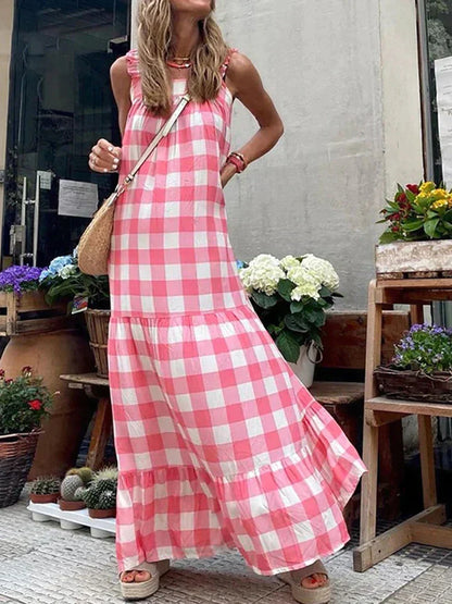 Boho Zomerjurk Roze Vrouwelijk Jurkje