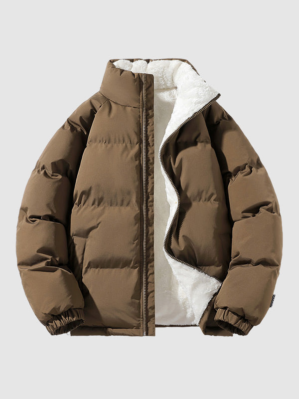 Lichtgewicht Winterjas Fleece Gevoerd Pufferjack Warm en Casual - Mode Vibes
