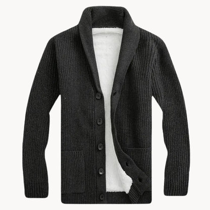Fleece cardigan met schouderkraag en voorzakken