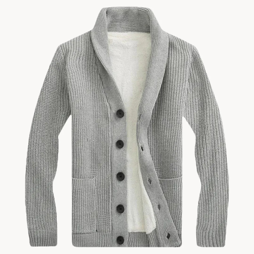 Fleece Cardigan Heren met Schouderkraag en Voorzakken - Mode Vibes