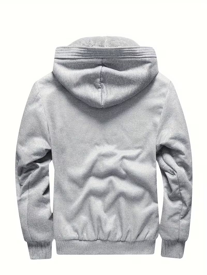 Fleece jas met capuchon en ritssluiting