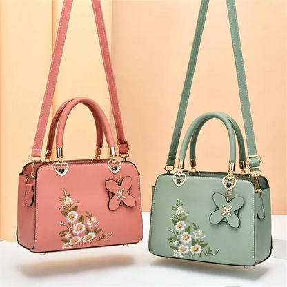 Kleine Crossbody Tas met Bloemen Borduursel
