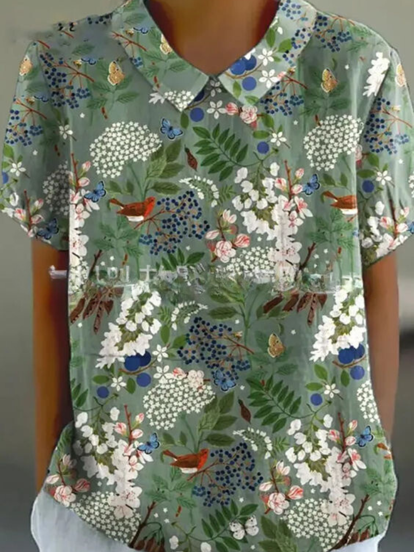 Florien | Camicetta a maniche lunghe con stampa floreale vintage 4