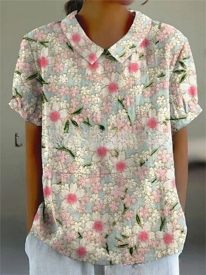 Florien | Camicetta a maniche lunghe con stampa floreale vintage 6