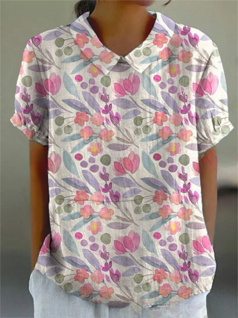 Florien | Camicetta a maniche lunghe con stampa floreale vintage 9