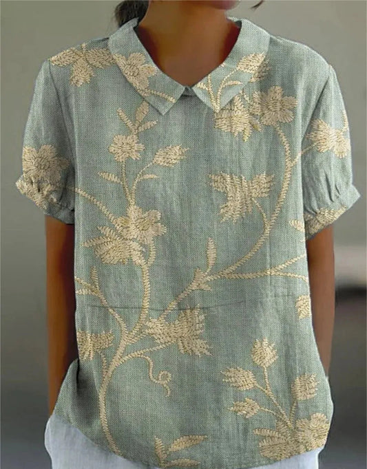 Florin | Blouse met lange mouwen en vintage bloemenprint 0