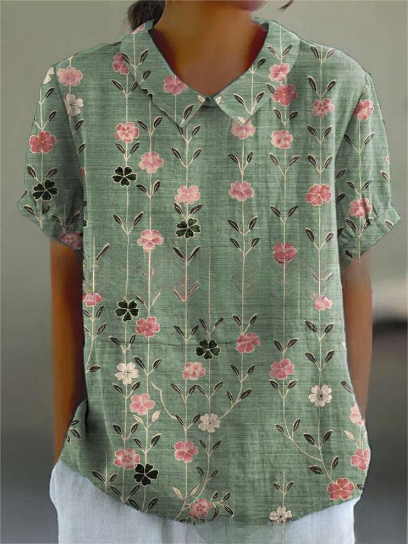 Florin | Blouse met lange mouwen en vintage bloemenprint 12