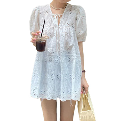 Frisse Zomer Franse Witte Top
