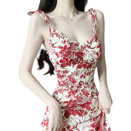 Franse Stijl Bloemen Slip Jurk