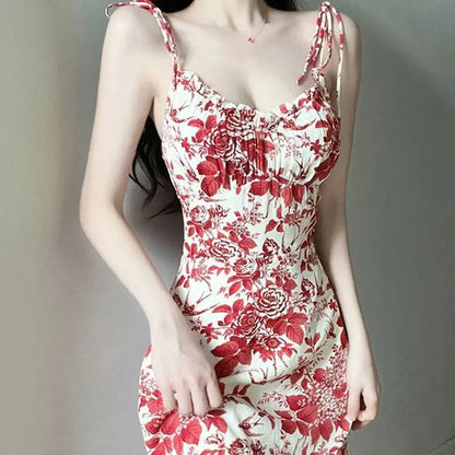 Franse Stijl Bloemen Slip Jurk