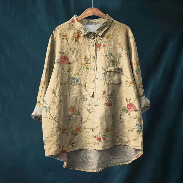 Franziska | Blusa estiva in cotone con motivo floreale in fiore