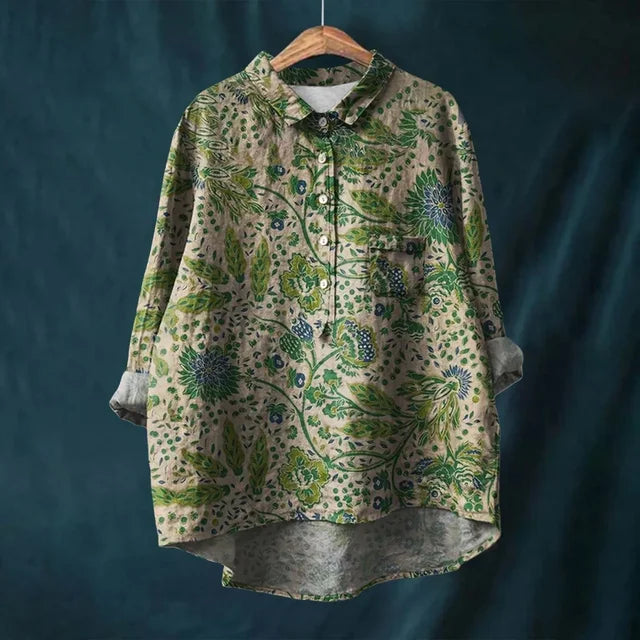 Franziska | Blusa estiva in cotone con motivo floreale in fiore