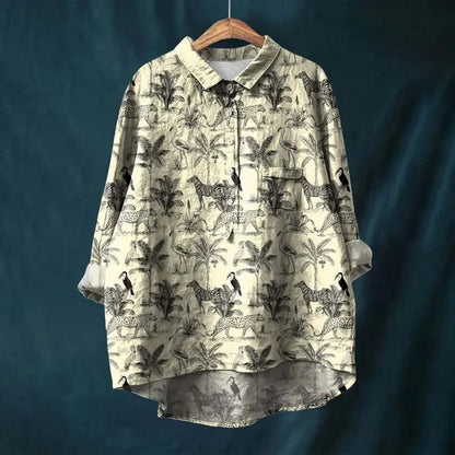 Franziska | Blusa estiva in cotone con motivo floreale in fiore