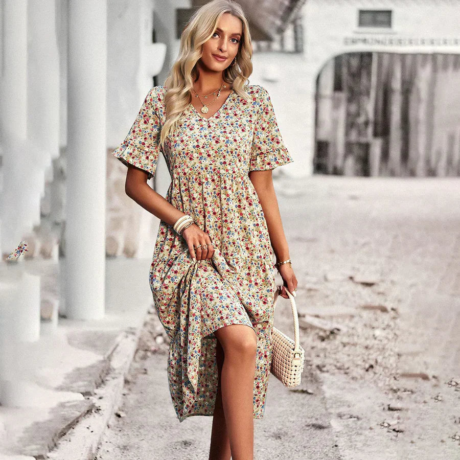 Mirella | Abito elegante con scollo a V