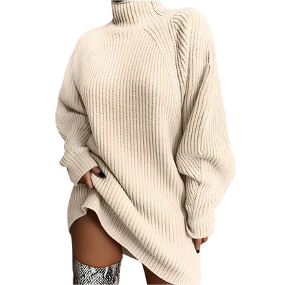Dames Gebreide Oversized Col Jurk