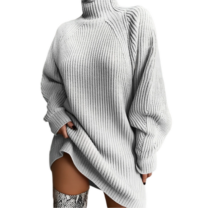 Dames Gebreide Oversized Col Jurk