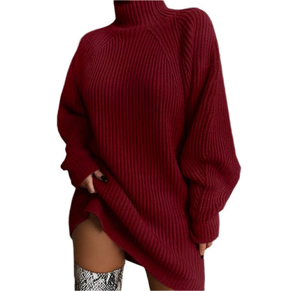 Dames Gebreide Oversized Col Jurk