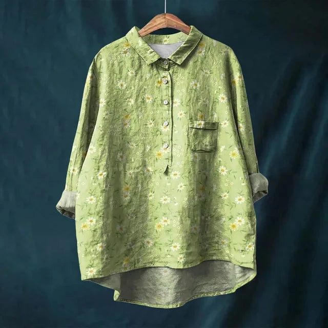 Franziska | Zomerblouse van katoen met bloeiende bloemenprint