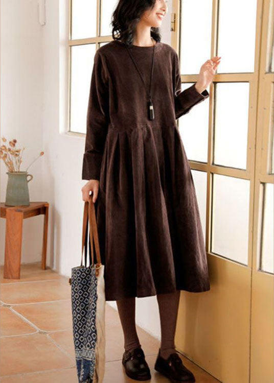 Warme Corduroy Jurk voor Vrouw Herfst Winter