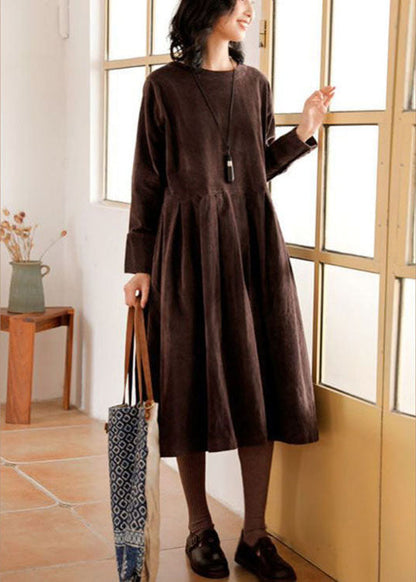 Warme Corduroy Jurk voor Vrouw Herfst Winter