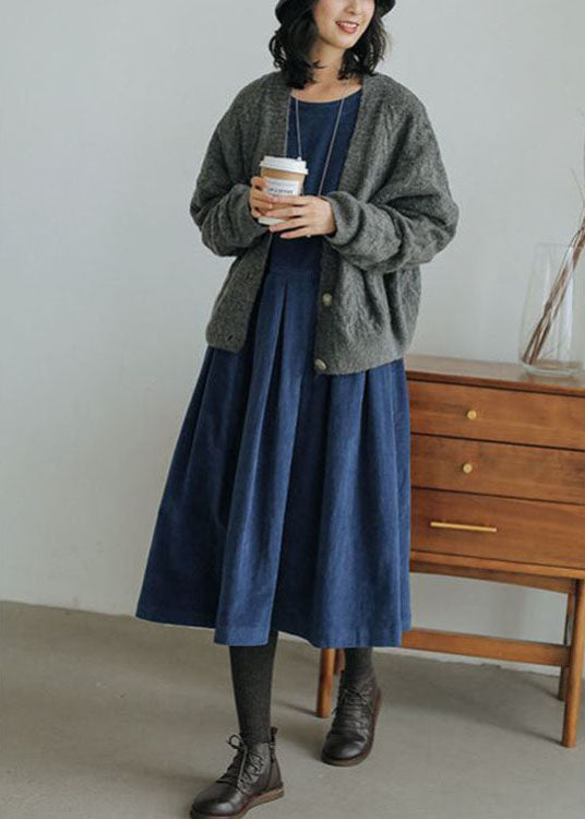 Warme Corduroy Jurk voor Vrouw Herfst Winter