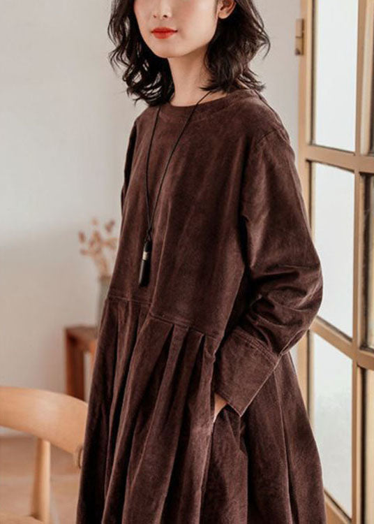 Warme Corduroy Jurk voor Vrouw Herfst Winter