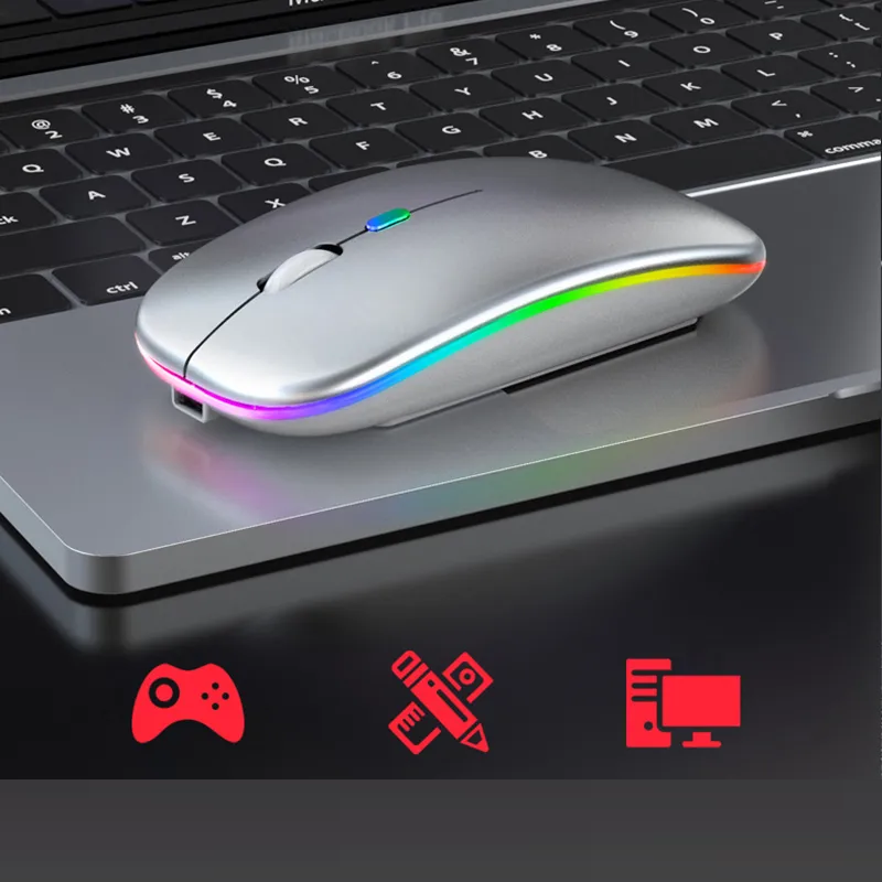 Bluetooth Muis Draadloos Oplaadbaar met LED Verlichting - Mode Vibes