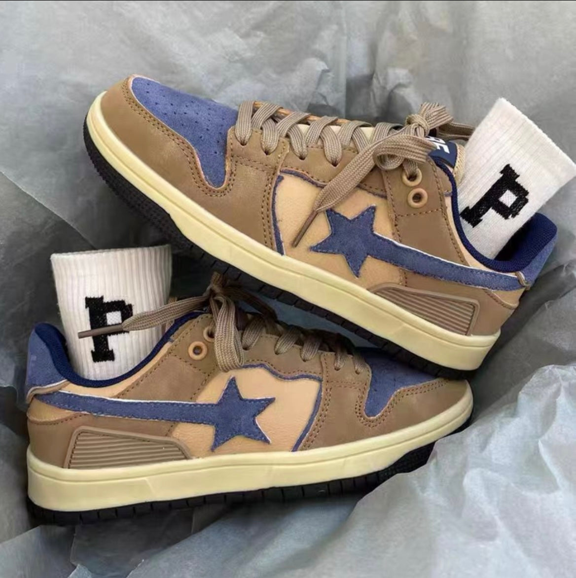 Sterren Sneakers Stijlvol Glanzend Bovenwerk
