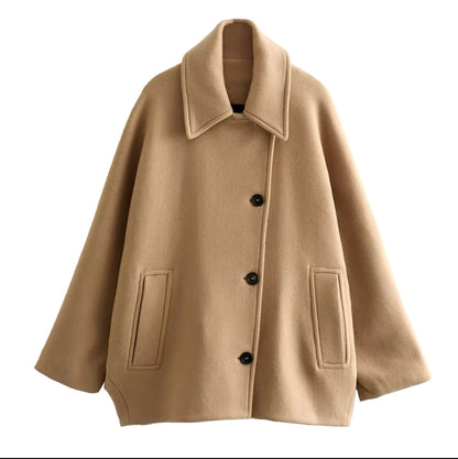 Oversized Wol Coat Dames Lange Warme