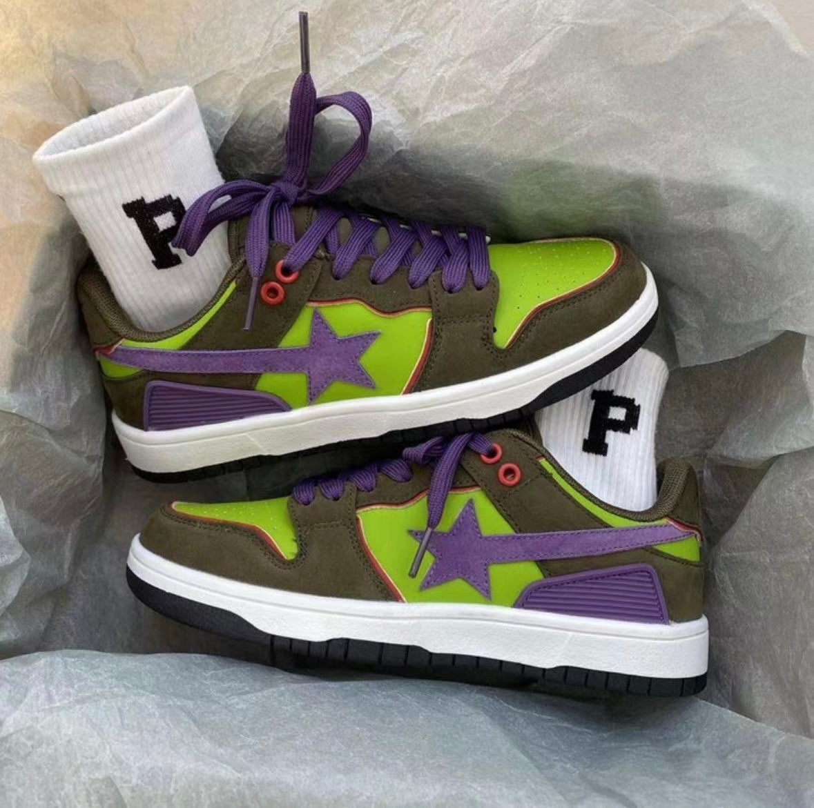 Sterren Sneakers Stijlvol Glanzend Bovenwerk